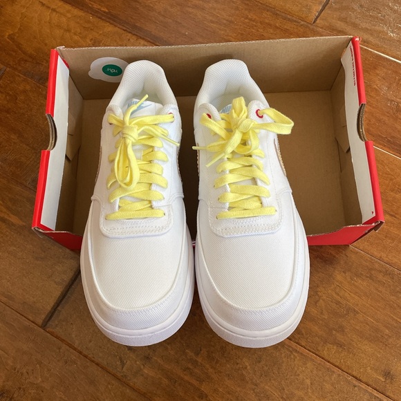 Brand New Nike US 10 EUR 44 Men’s Court Vision Low Canvas White Sesame Sneakers - Picture 11 of 16